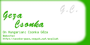 geza csonka business card